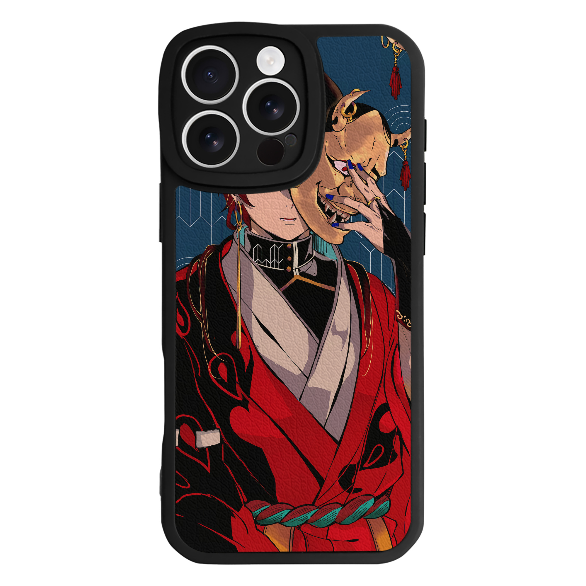 （画像用） 鬼滅の刃（きめつのやいば）竈門 炭治郎／かまど たんじろう Kamado Tanjirou 【iPhone 16シリーズ対応】シリコンスマホケース（レザー調） 材質：シリコン